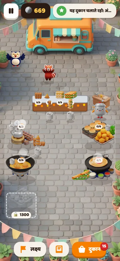 The food truck with the menus in Hindi
